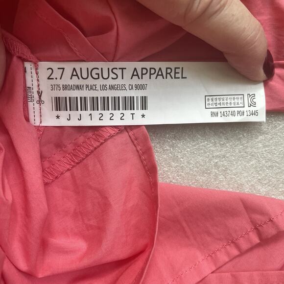 English Factory Shirt Women Extra Small Pink Ruffle‎ Tuckernuck Mae Blouse Top - Picture 9 of 11